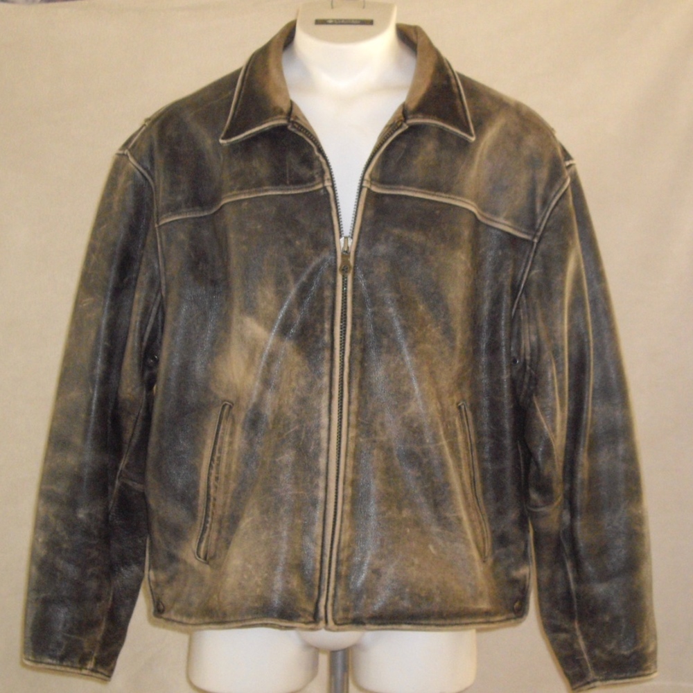 Distressed Leather Jacket